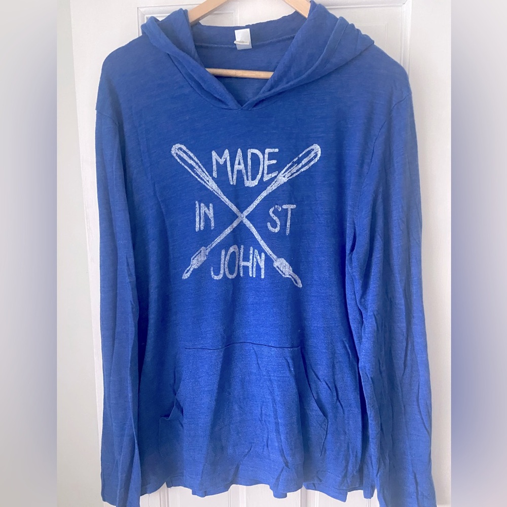 Made in St John long sleeve hooded tee sz L